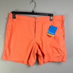 Columbia PFG Shorts Mens 40 Orange Omni-Shade UPF 50 Fishing Performance Outdoor